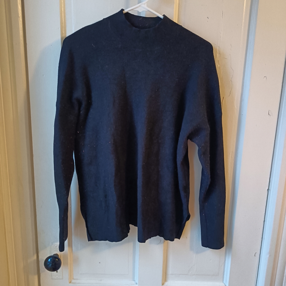 Joan Vass Women's Black Turtleneck Sweater